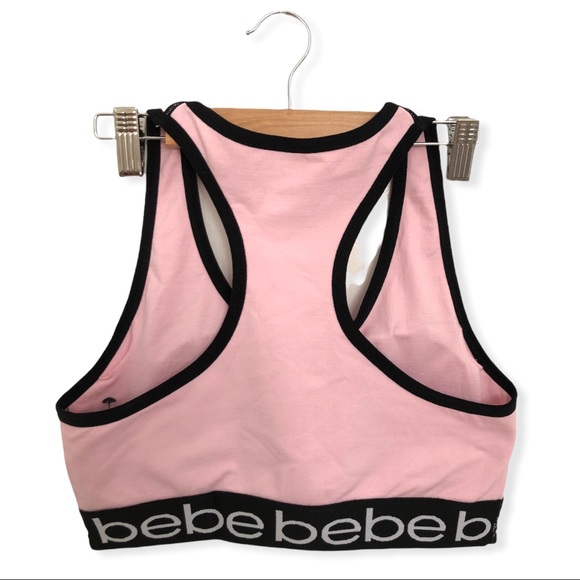 🏃‍♀️bebe sport | Parfait Pink Seamless Racerback Athletic Bra W/ Removable Cups - Picture 5 of 8